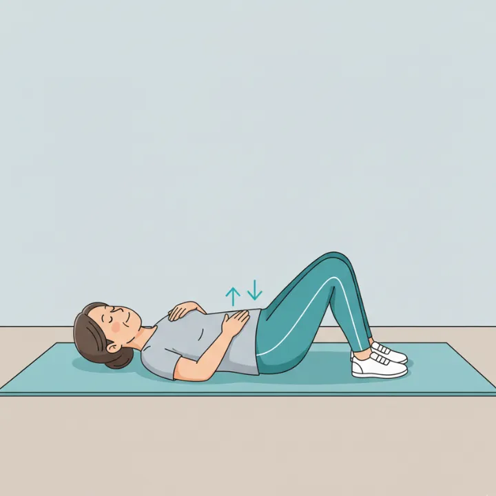 Oddychanie przeponowe na leżąco