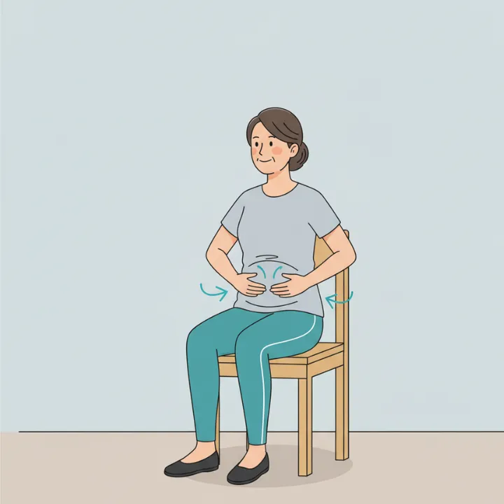 Napinanie brzucha na siedząco